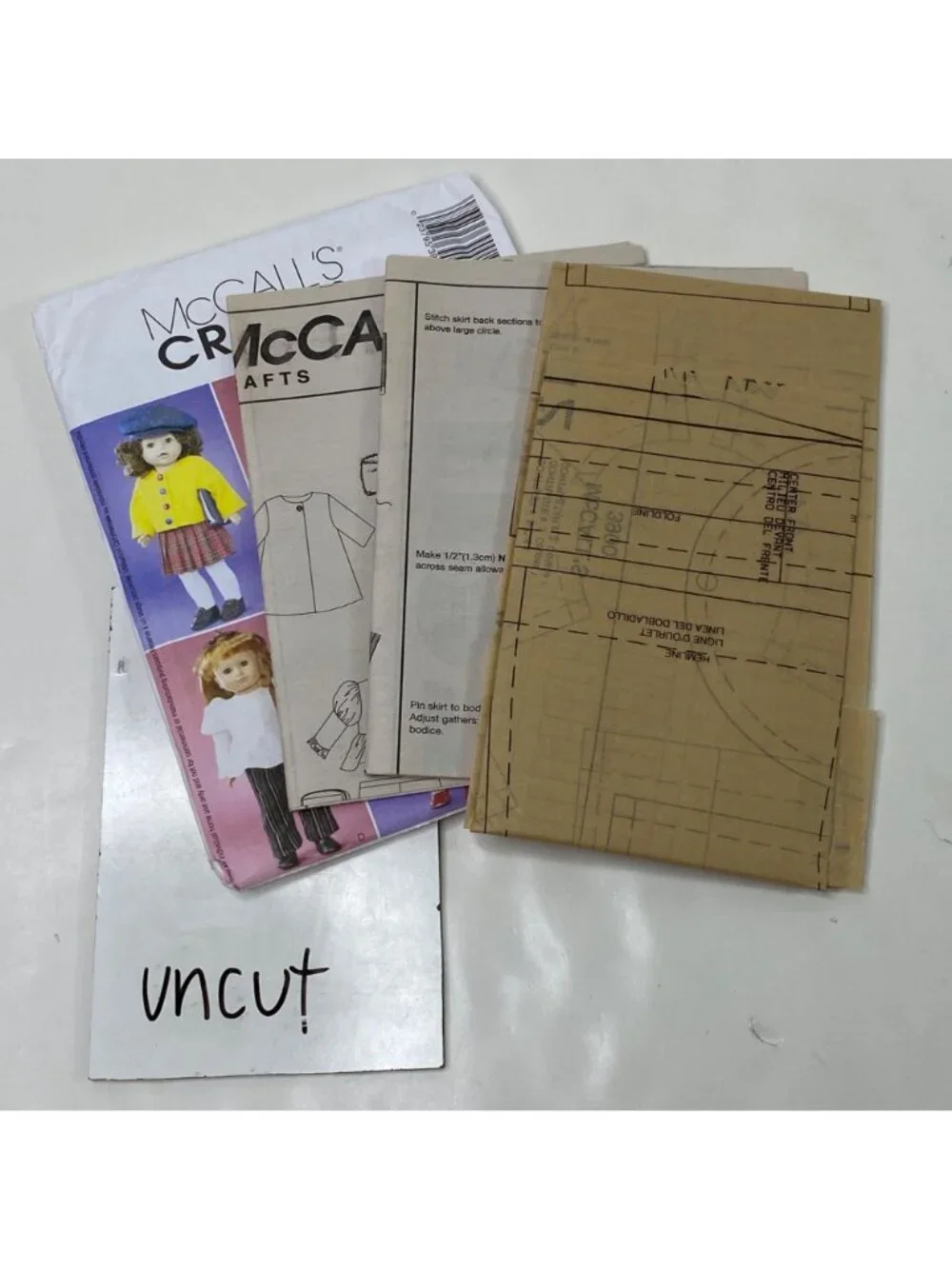 McCalls 3900 18 Inch Doll Clothes Pattern American Girl Uncut DIY Garments